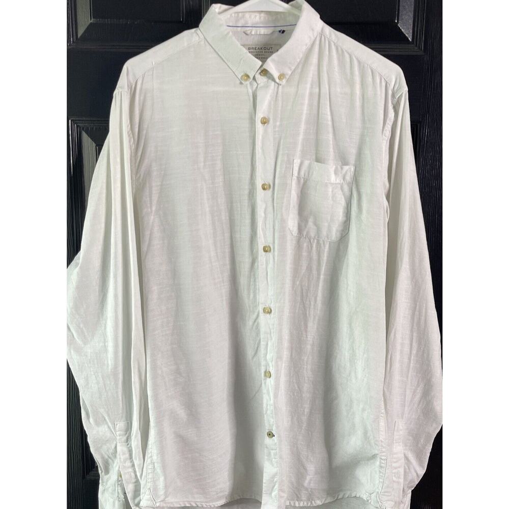 BREAKOUT Men’s Large Western Wear Vintage Regular Fit 100% Cotton White‎ Long/SL